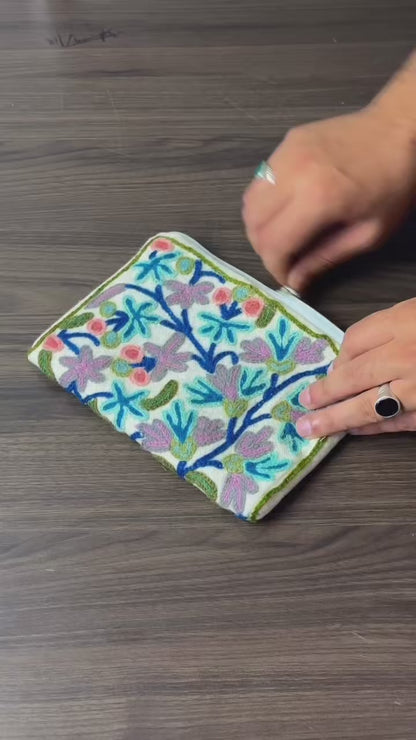Autumn Bloom Embroidered Pouch