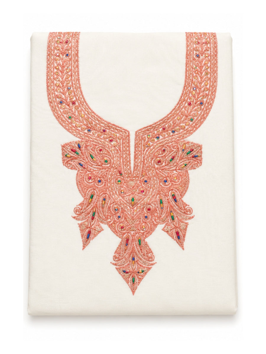 Kashmiri Botti Tilla 3 Piece Unstitched Suites | Off White