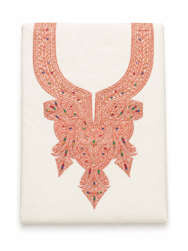 Kashmiri Botti Tilla 3 Piece Unstitched Suites | Off White