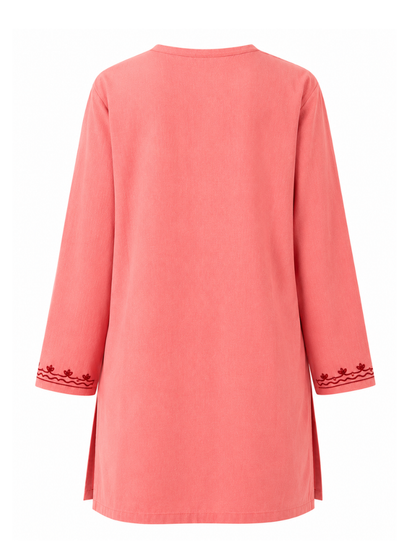 Noor : Aari Embroidery Summer Kurti | Rose Pink