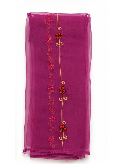 Kashmiri Botti Tilla 3 Piece Unstitched Suites | Pink