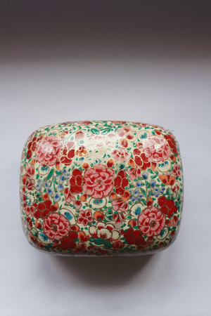 Pink Flower Paper Mache Box