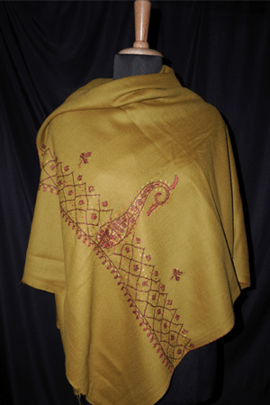 Gold Hand Embroidered Rafal Shawls